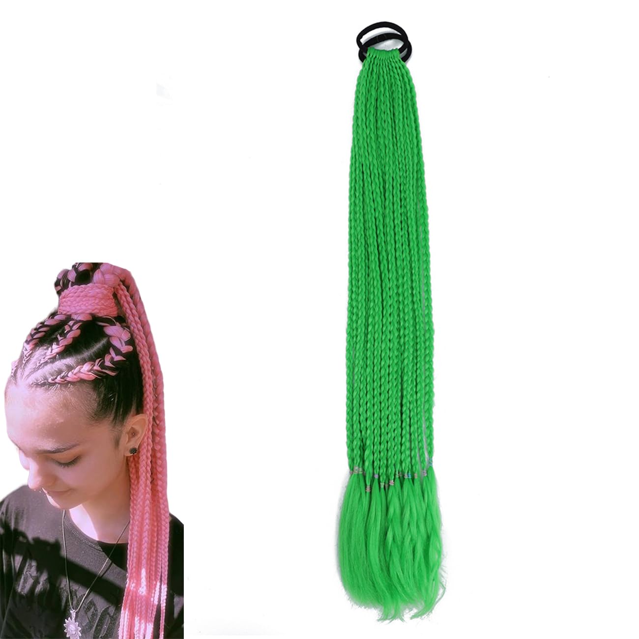 prinfantasy Braiding Hair Braided Hair extension Synthetic Braid Texture Hair for Braiding Green Curly Braiding Hair, BZ144 โ image 1