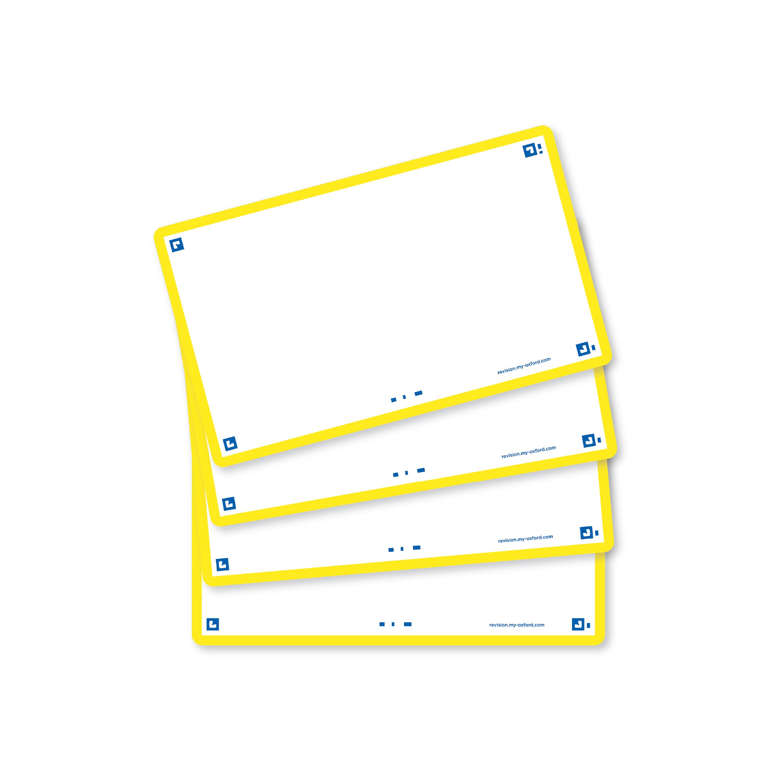 Oxford Flash Cards, Blank with Yellow Frame, 7.5 x 12.5 cm, Pack of 80