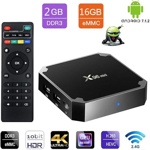 YPSMLYY La última Caja De TV De Red Android 7.1 X96 Mini TV Box. (2 GB