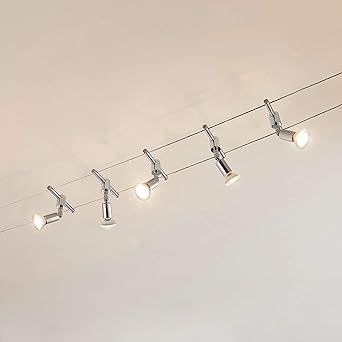 Lindby Seilsystem Leuchte Rope Modern In Chrom U A Fur Wohnzimmer Esszimmer 5 Flammig Gu5 3 Mr16 A Inkl Leuchtmittel Seilleuchte Hangeleuchte Deckenleuchte Amazon De Beleuchtung