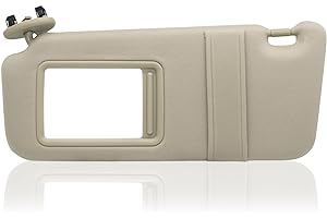 CRAZYPARTS Driver Left Side Sun Visor Without Light Compatible with Toyota Camry 2007 2008 2009 2010 2011 Replacement Number 74320-06780-E0 Colour Beige