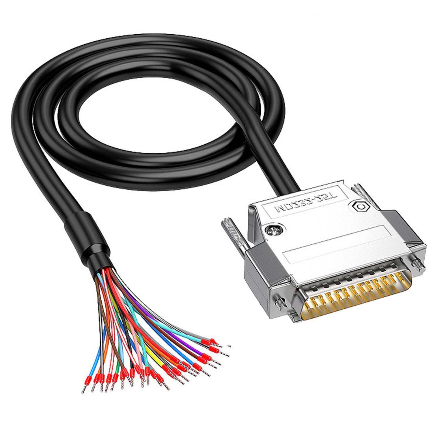 XMSJSIY DB25 RS232 Serial Cable RS232 25-Pin Serial Extension Cable Solderless DB25 Male to 25pin Bare Wire Breakout Board Cable for Computer Printer Scanner - 1M / 3.28 FT