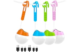 LETMY Rechargeable Camping Lights, 4 Pack Portable Tent Lights with 4 Lighting Modes, 150LM Mini Camping Lantern Waterproof, Only 20g Hanging Tent Lantern for Hiking Power Outages Emergency Kids Gift