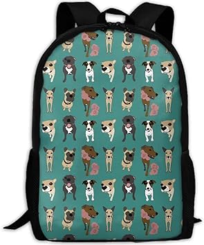 Dessin Animé Bulldog Carlin Pitbull Chien Adulte Voyage Sac