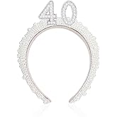 ANBALA 40 Birthday Hairband 40th Birthday Decorations for Women 40th Birthday Gifts