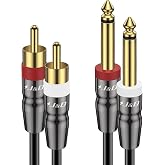 J&amp;D Dual 1/4 inch TS to Dual RCA Cable, Heavy Duty 1/4 Male to RCA Male Adapter Stereo Audio Interconnect Quarter inch Cable, 1/4 to RCA Cable for Speaker, Mixer, Amplifier, TV, 15 Feet