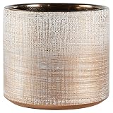 Rivet Rustic Textured Stoneware Indoor Planter Pot, 5"H, Bronze