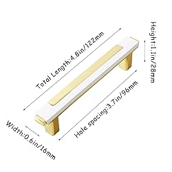 Kcmwsy 5 Pack White and Gold Cabinet Pulls Kitchen