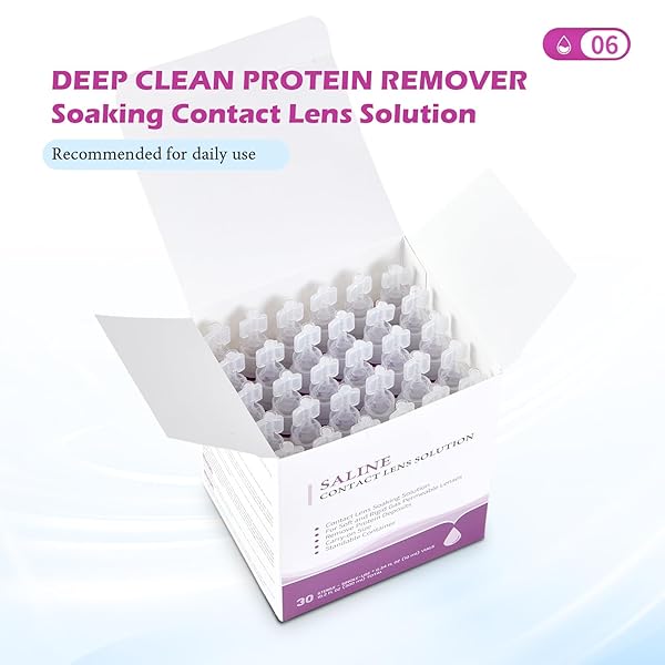 LIFVEAN CONTACT LENS SOLUTION SOAKING CLEANER, EVERYDAY USE TO REMOVES PROTEIN DEPOSITS, FOR RIGID GAS PERMEABLE LENSES STANDABLE SINGLE USE VIALS, 0.34 FL OZ (PACK OF 30)