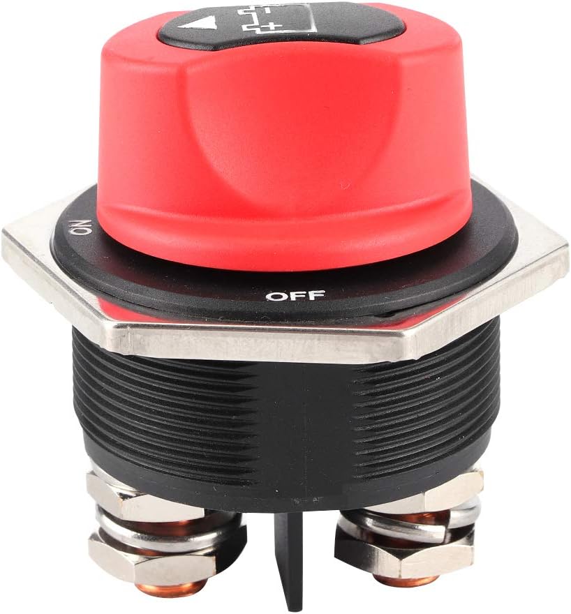 Car Battery Disconnect Switch MAX 12-32V DC 300A Cont 450A INT Battery Power Cut Off Master Switch Disconnect Isolator for Marine Car RV Truck ATV Vehicles and Boat (300A)