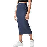 Milumia Girl's High Waisted Bodycon Skirt Ribbed Knit Slim Fit Long Pencil Skirts