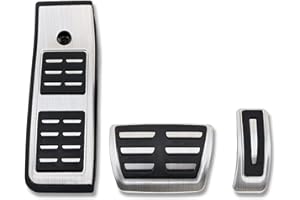 MYMOCCY Gas Brake Accelerator Foot Rest Pedal Cover Compatible for Audi A4 B9 A5 2023 2022 2021-2018 Accessories 3pcs No Drill (Only for LHD)
