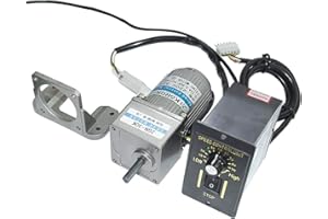 Bemonoc High Torque Electric 110V AC Gear Motor Variable Speed 50/60HZ 12RPM 6W 120K with AC Governor and Bracket Combo for Industry