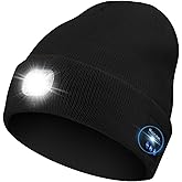 Greatfine Bluetooth Beanie with Light, Beanie Hat for Men/Women/Teens, Music Winter Hat, Stocking Stuffer, Gift Packaging