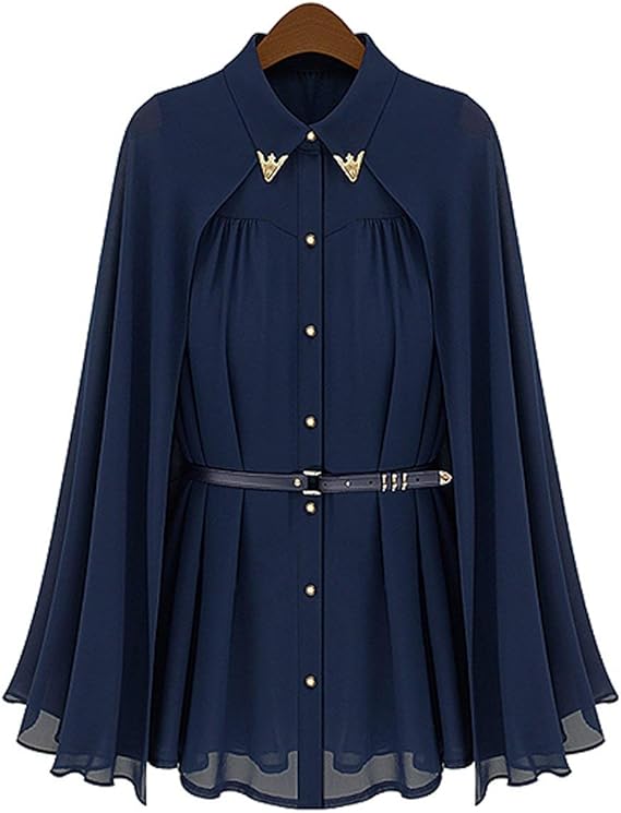 navy blue chiffon blouse