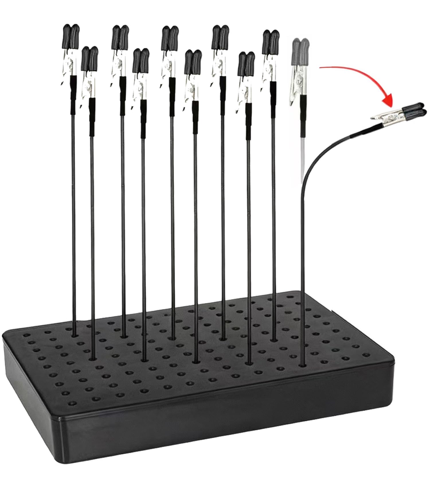 Spray Paint Clamping, Airbrush Holder Clamp, Model Making Tool, Painting Stand Base and 10 Pcs Flexible Alligator Clip Stick Stand Set for Modeling, Memo, Photo(10pcs Flexible Clips)