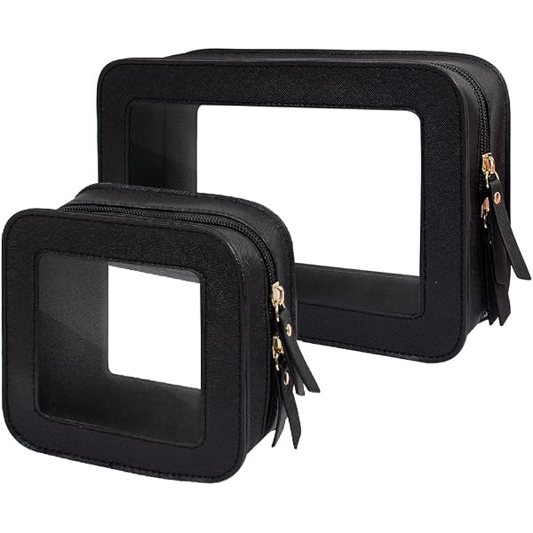Fodayuse Transparente Make-up-Tasche Aus Kunstleder – Wasserdicht, 13x12,5x5,5 Cm | Ideal Für Reisen, Schule & Organisation In Handtasche Oder Rucksack