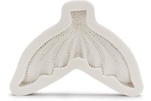 Mermaid Mold Silicone, Beasea 3D Mermaid Tail Mold Candy Mold for Chocolate Sugar Fondant Clay Fimo Cake Decoration Grey Colo