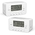 BN-LINK 7-Day Heavy Duty Digital Timer with Dual Outlet, LCD Display, 3-Prong Programmable Design, for Lights, Fans, Coffee Machine, Home, Office, Indoor Use, 125V 15A 1875W, 2 Pack