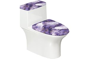 Vanideaoty Purple Marble Toilet Top Cover Tank Lid Cover Bathroom Decorations 2 Pack Toilet Top Cover Tank Lid, CZ98-1-117