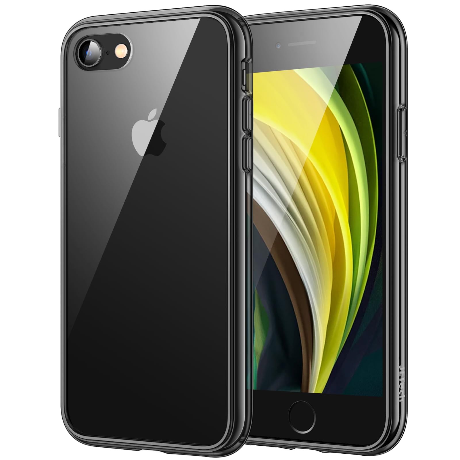 Photo 1 of JETech Case for iPhone SE 3/2 (2022/2020 Edition), iPhone 8 and iPhone 7, 4.7-Inch, Non-Yellowing Shockproof Phone Bumper Cover, Anti-Scratch Clear Back (Black)