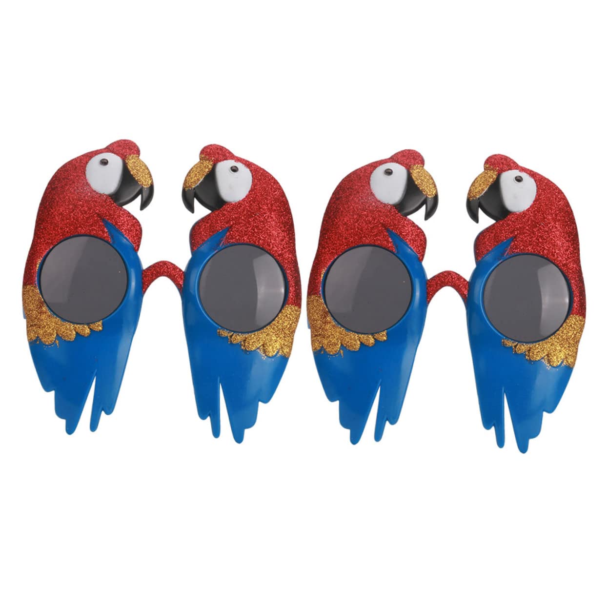 Parrot Sunglasses 2pcs Funny Party Eyeglasses Luau Sunglasses for Adults Hawaiian Sunglasses for Kids Holiday Party Favors Christmas Funny Glasses Prom Child Roast Pig