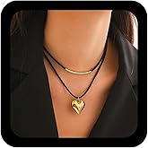 Ximdble Vintage Layered Black Leather Choker Gold Heart Love Pendant Necklace Arc Bar Choker Necklace Short Black Cord Necklace Boho Suede Choker Necklace for Women