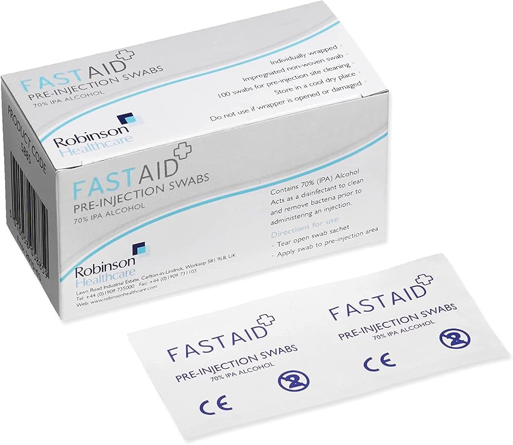 FASTAID Pre-Injection Alco Swabs 70% Isopropyl Alcohol Individually Wrapped