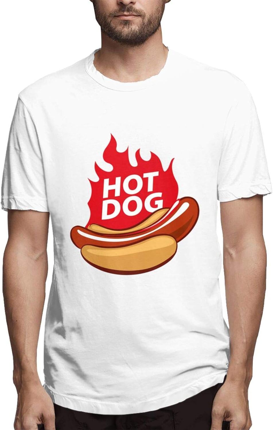 Hot Dogs Men's Cotton TShirt is Soft and Comfortable. White Clothing