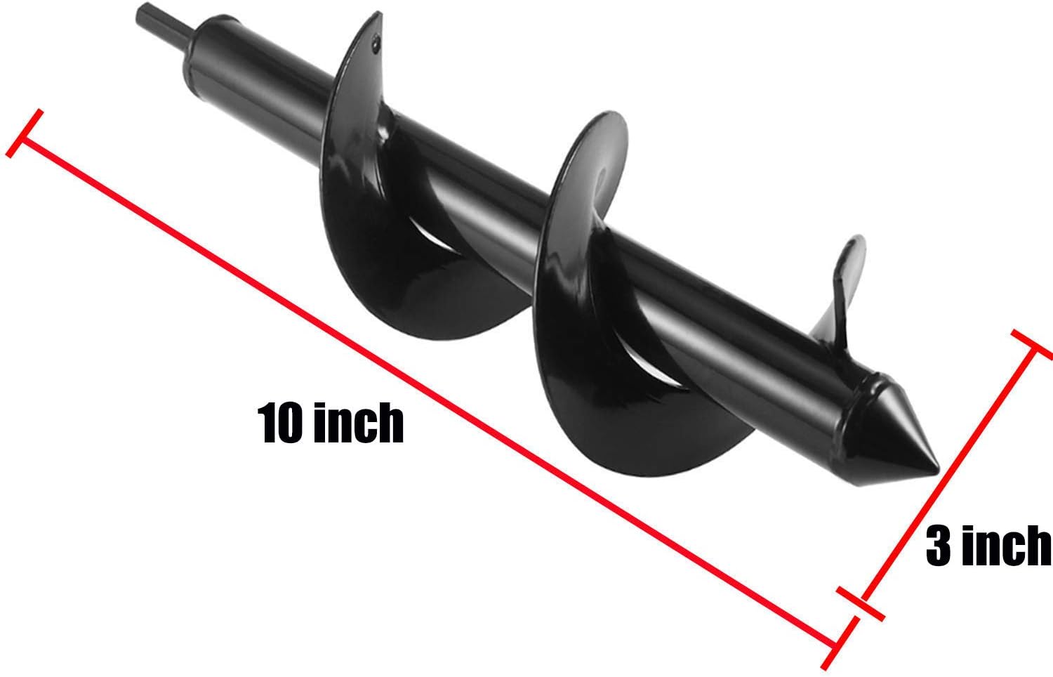 Jayzod 3"x10" Solid Auger Drill Bit for Planting，Garden Auger Spiral
