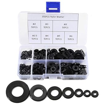Amazon 350個 フラットワッシャー ゴム シール Oリング シール ワッシャー グロメット 平座金 断熱ワッシャ スペーサーファスナー プラスチック ブラック 平座金 産業 研究開発用品 通販