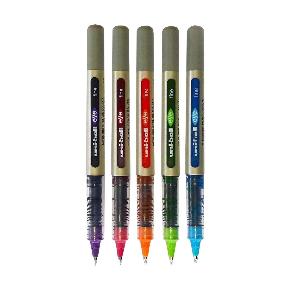 uni-Ball EYE UB-157E Fine Liquid Ink Rollerball Pen - Tropical Set - Pack of 5