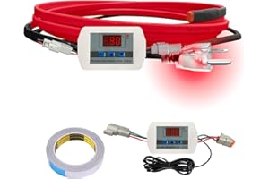 OEBLD Heat Tape for Water Pipes 3FT, Replaceable Smart Thermostat for Pipe Freeze Protection, Self-Regulating Roof Deicing Cable for Metal and Plastic Home Pipes, 110-120V
