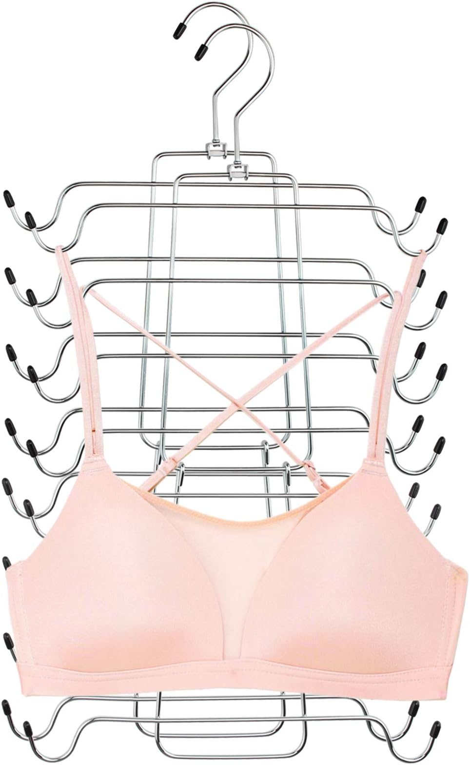 DOIOWN Tank Tops Camisole Hanger Bra Organizer Folding Space Saving Closet Hangers for Scarfs, Belts, Bathing Suits, Strappy Dresses (2-Pack Tank top Hangers)