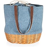 Picnic Time - A Picnic Time Brand Coronado Canvas and Willow Basket Tote