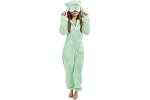Girls Onesie Fuzzy Fleece One Piece Jumpsuit with Hood Warm Winter Sherpa Romper with Hood Zip Up Plush Overalls