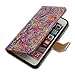 Bcov Case for iPhone SE 2022/iPhone SE 3rd Gen/iPhone SE 2020, Bright Paisley Pattern Wallet Flip Leather Cover Case with Credit Card Slot ID Card Holder Kickstand for iPhone 7/8/SE 2022