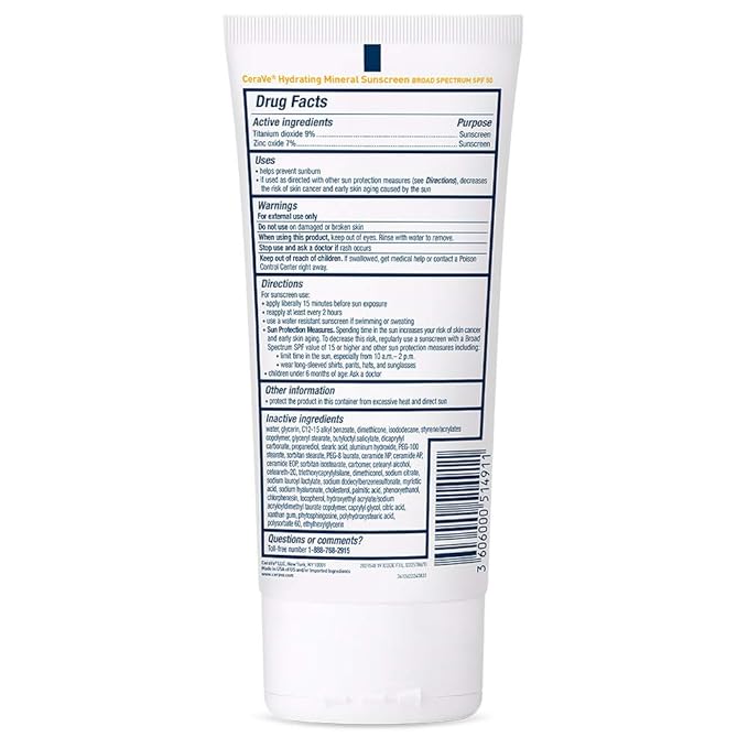 cerave sunscreen spf 50 ingredients