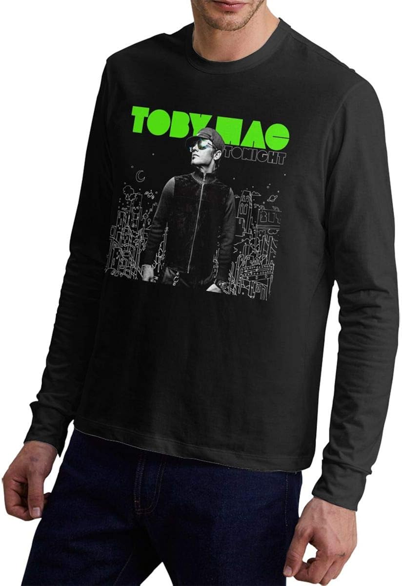Tobymac Men's Cotton Classic Long Sleeve tShirt Tops Black