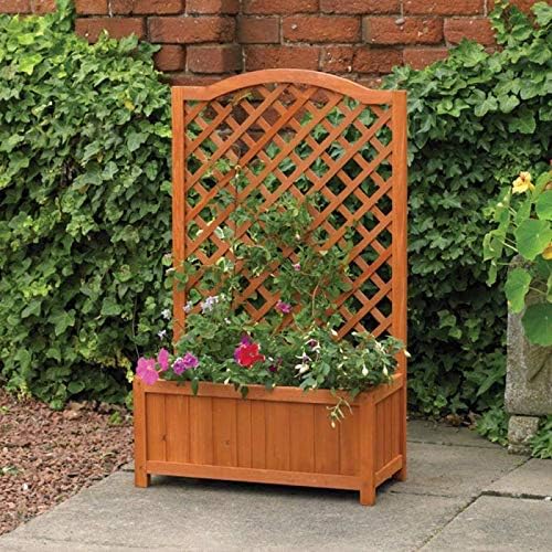 Sohler By Eurotrade W Gr8 Garden Rectangular Wooden Planter With Lattice For Vines Garden Climbing Flower Plant Pot Box Garden Patio Wood Trellis Panel
