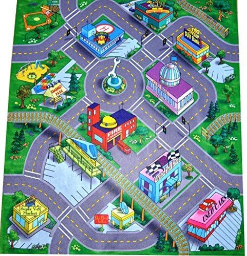 Downtown Felt Play Mat with Train Track and Roads by Silli Me