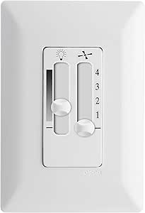 Estevez E90332 Control Dual de Ventilador/Luz Deslizable, Blanco Alpha