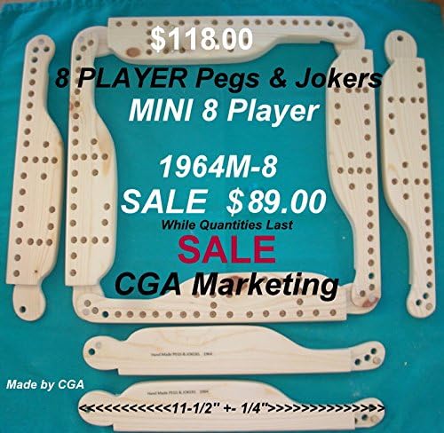 Mini 8 Player Pegs &amp; Jokers 1964m8