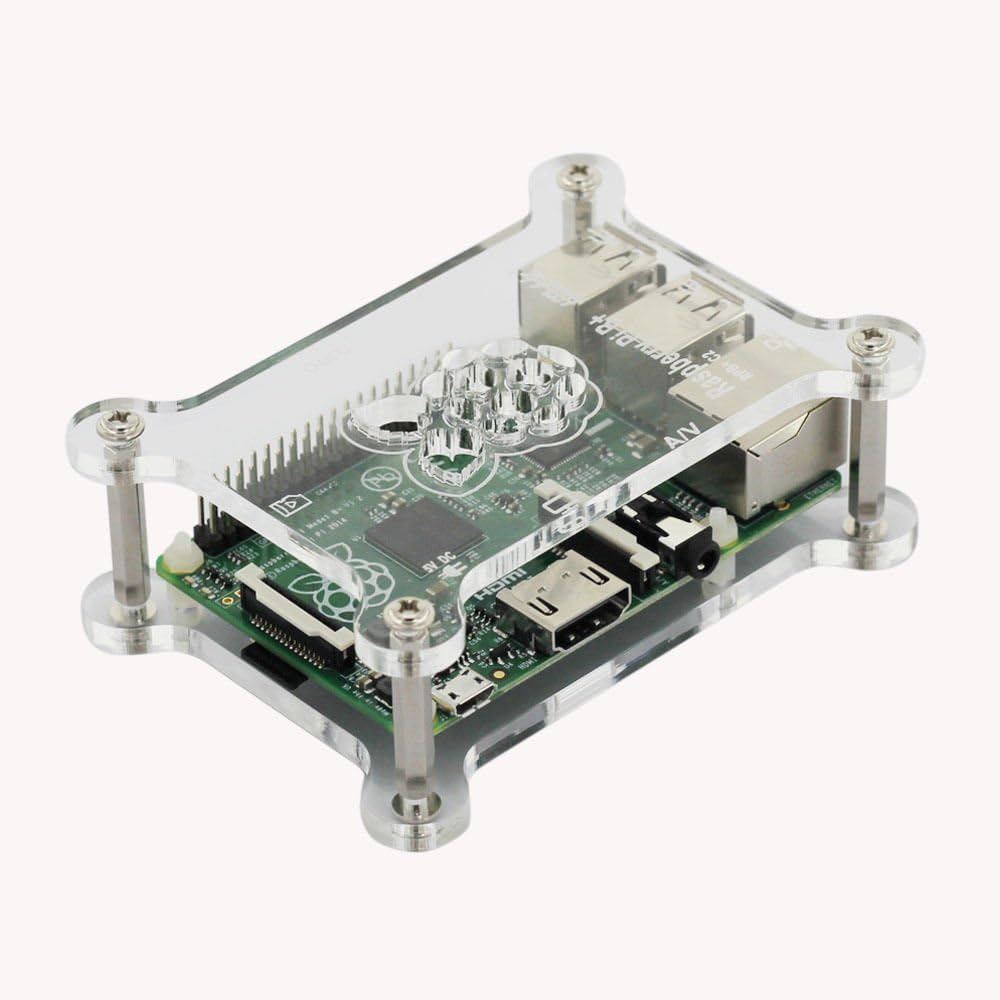 SAMTECH Clear Transparent top and bottom Case Box Enclosure Heat Dissipation Quickly for Raspberry Pi Computer B+ RPB+(B Plus) and Raspberry Pi 2 Model B 3 Model B