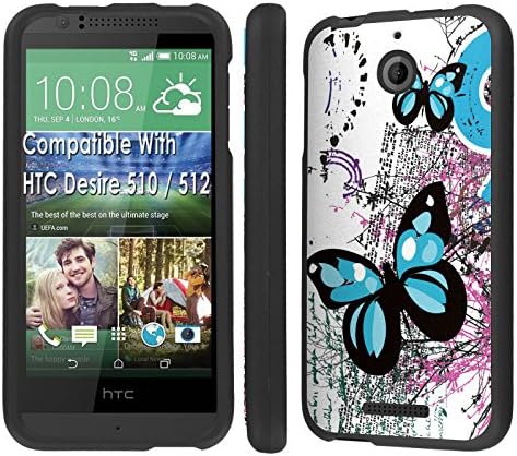 Htc Desire 510 / 512 Case, [NakedShield] [Black] Total Armor Protection Case - [Blue Butterfly ] for Htc Desire 510 / 512