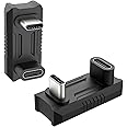 TiMOVO USB C 180 Degree Adapter 2 Pack,180 Degree USB C Adapter Converter USB-C Male to USB-C Female Extender Support 140W Fast PD Charging for ROG Ally/Steam Deck/Lenovo Legion Go Accessories Adapter