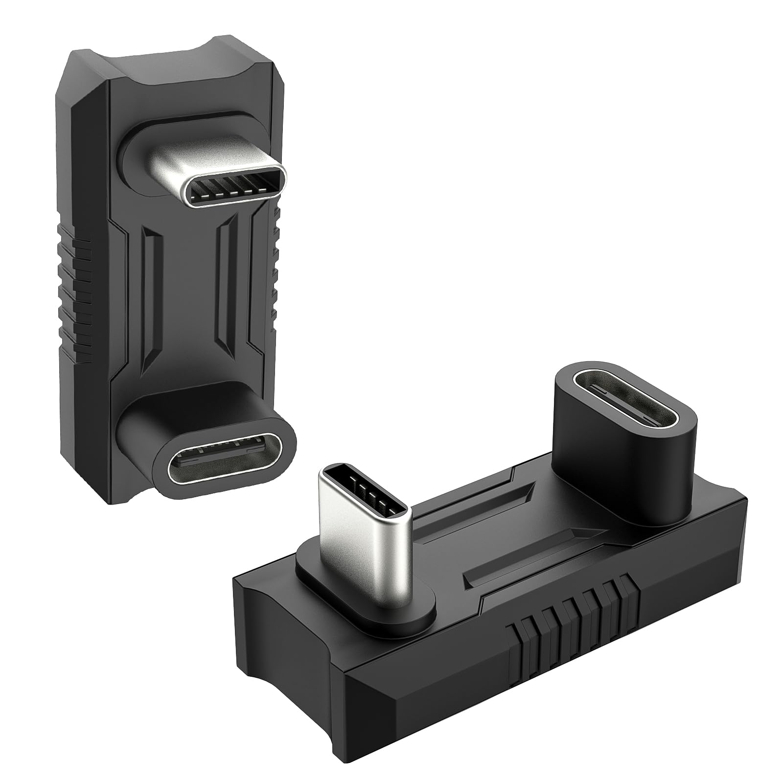 TiMOVO USB C 180 Degree Adapter 2 Pack,180 Degree USB-C Adapter Converter Type C Male to USB-C Female Extender Support 140W Fast PD Charging for ROG Ally/Steam Deck Legion Go Accessories Adaptor