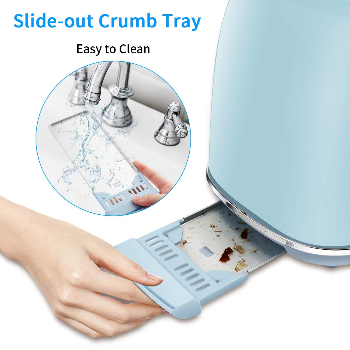 2 Slice Toaster with Bagel, Cancel, Defrost Function and 6 Bread Shade Settings Bread Toaster, Extra Wide Slot and Removable Crumb Tray Stainless Steel Toaster