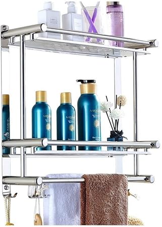 Jpvgia Badablage Badezimmer Regal Edelstahl Handtuchhalter Mit Handtuch Regal An Der Wand Befestigten Dusche Regal Organizer Size 40cm Amazon De Kuche Haushalt