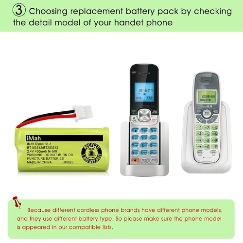 VTech/AT&T Telefon-Akkus – 4er Pack 2,4 V 800 MAh NiMH Ersatzbatterien